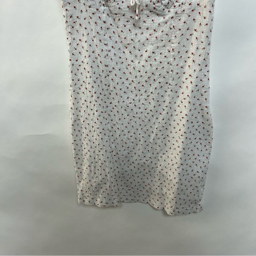 Princess Polly Natalina Milkmaid Dress White Red Rose Floral Print Smocked US 6 - Picture 6 of 9
